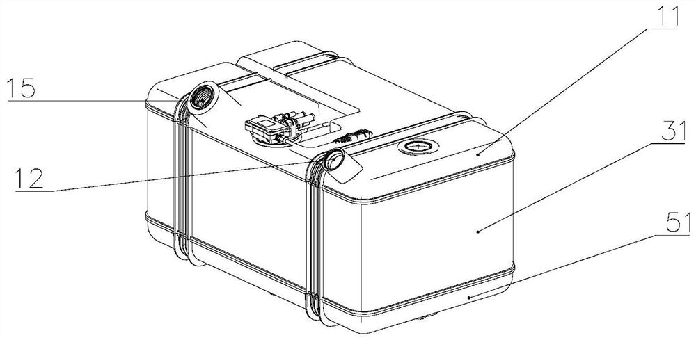 A grid-shaped fuel tank