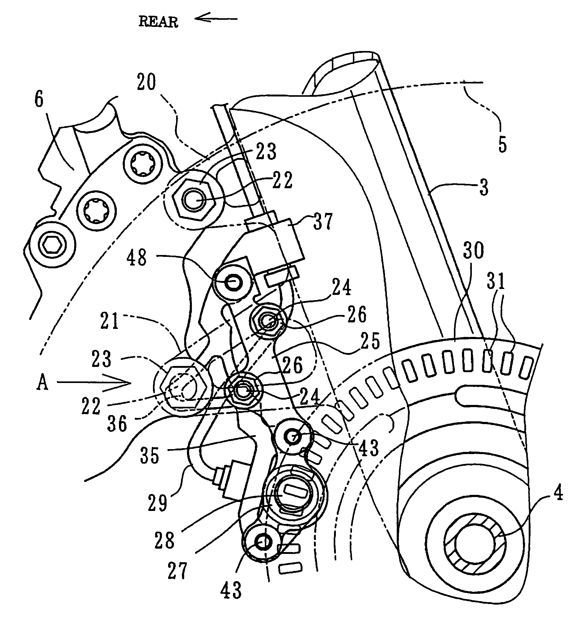 Speed sensor fitting structure