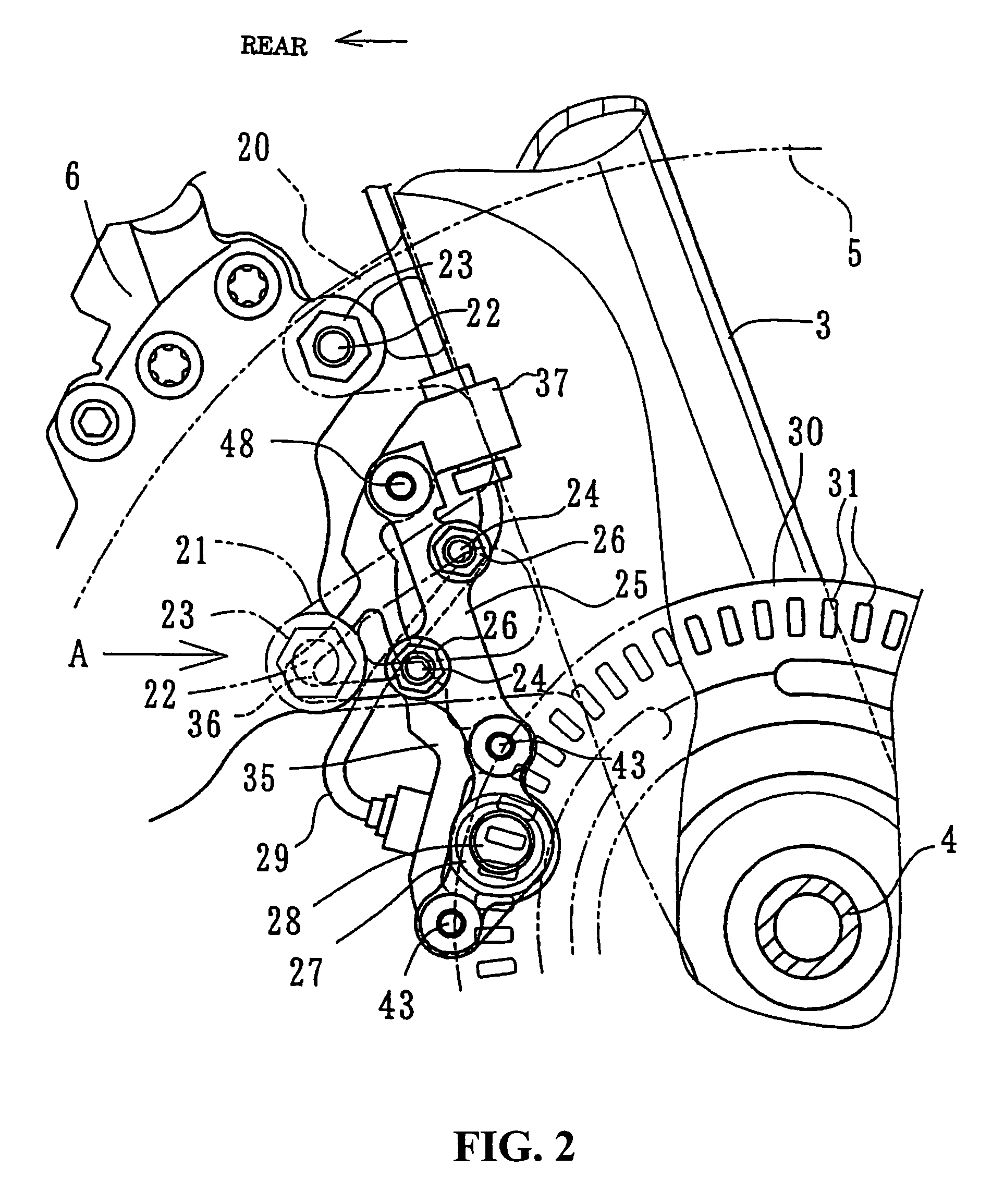 Speed sensor fitting structure