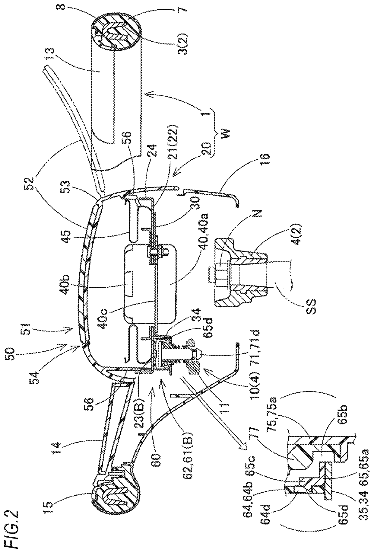 Airbag device with horn switch body