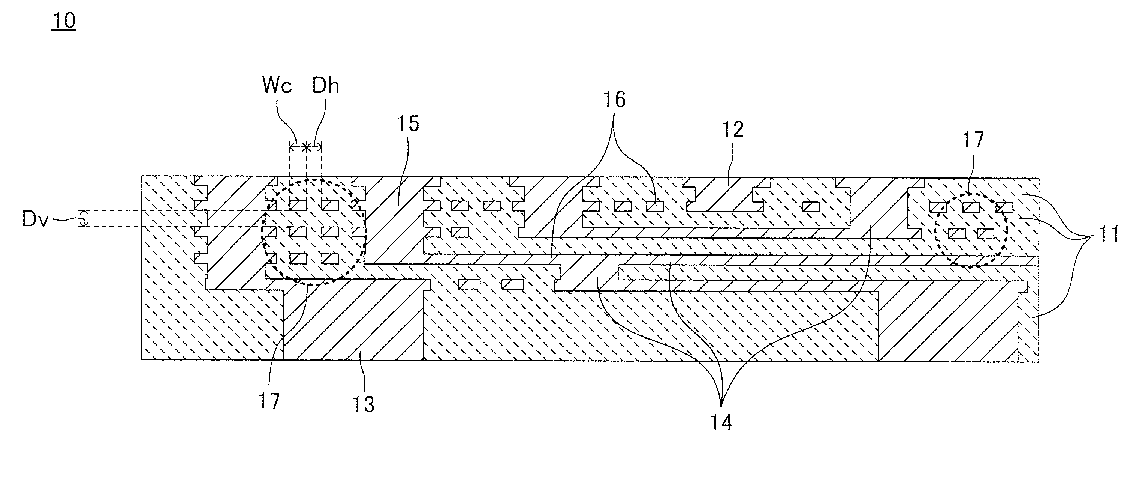 Laminated and sintered ceramic circuit board, and semiconductor package including the circuit board