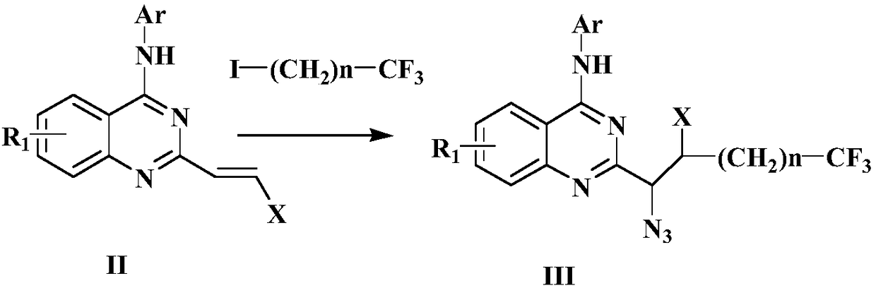 Preparation method of disubstituted quinazoline medicine compounds containing triazole parent nucleus