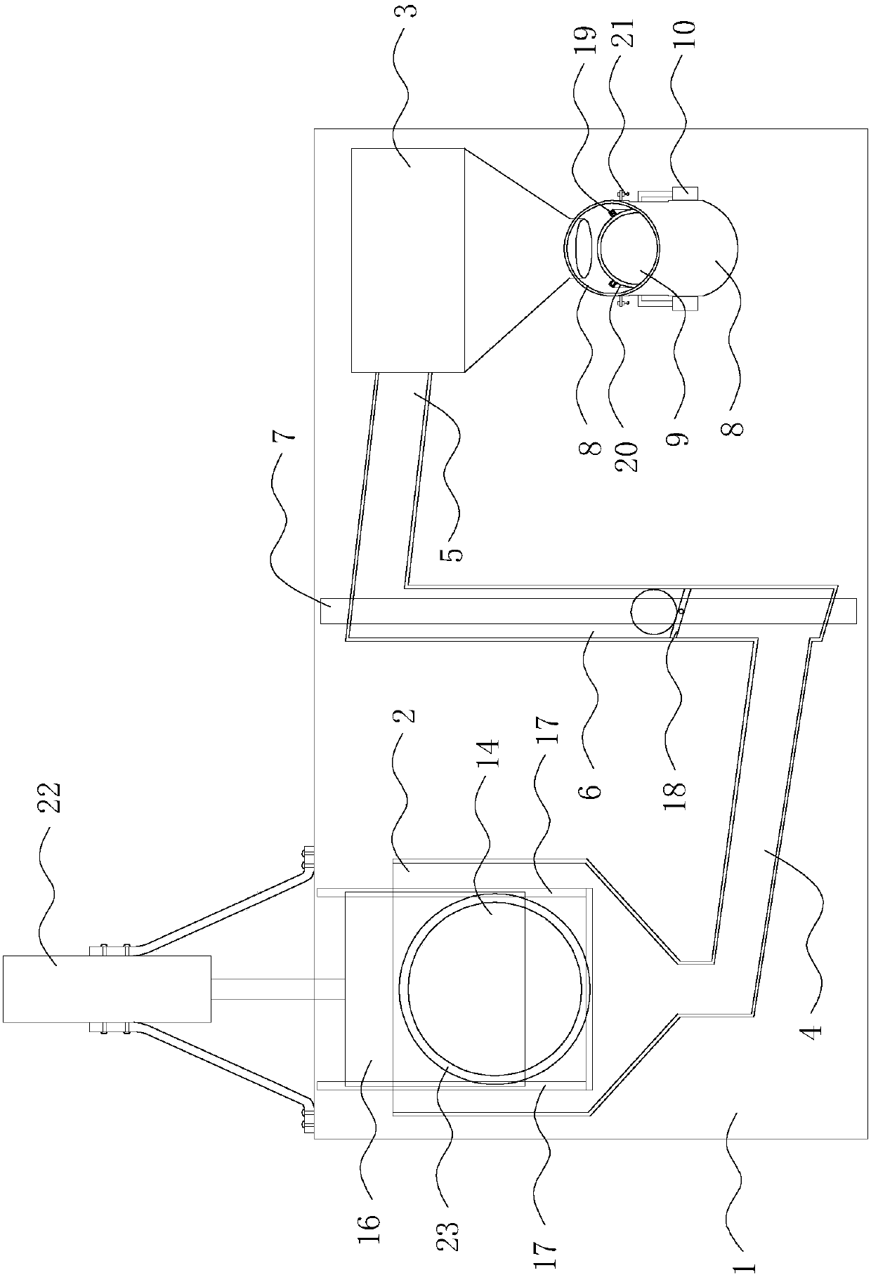 A kind of training device for basketball full-court running, passing and catching