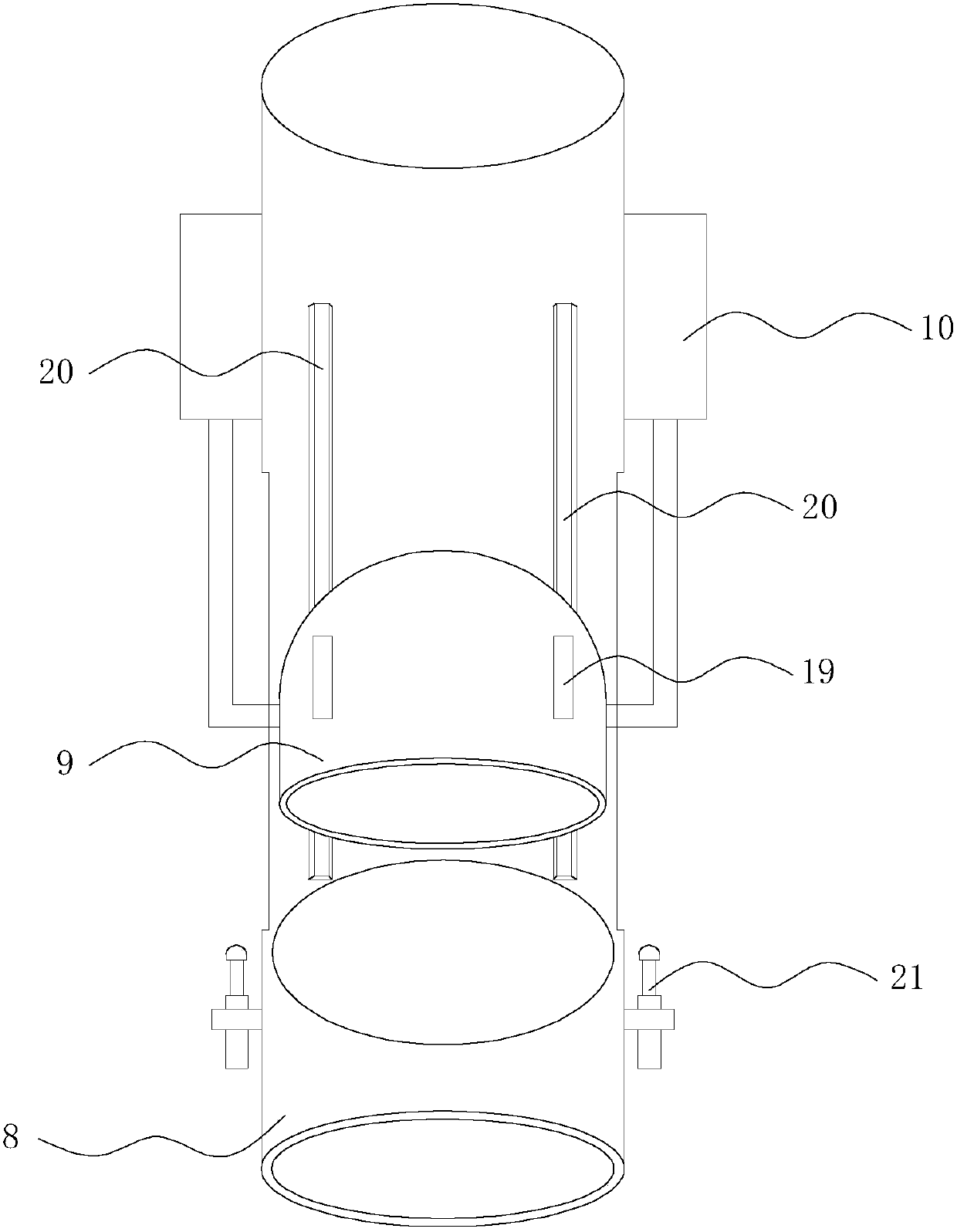 A kind of training device for basketball full-court running, passing and catching