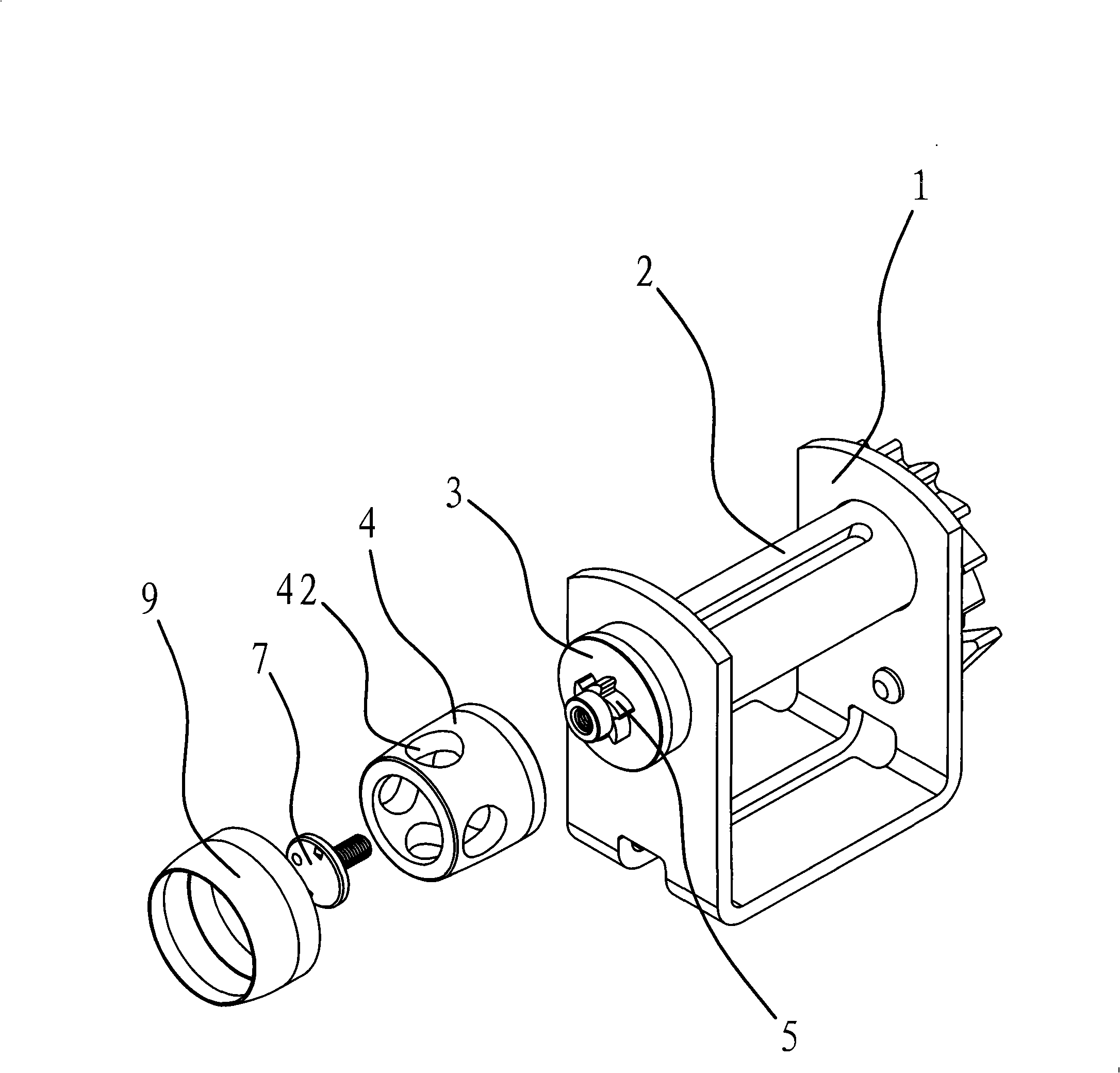 Fast rotation device for winch band axis