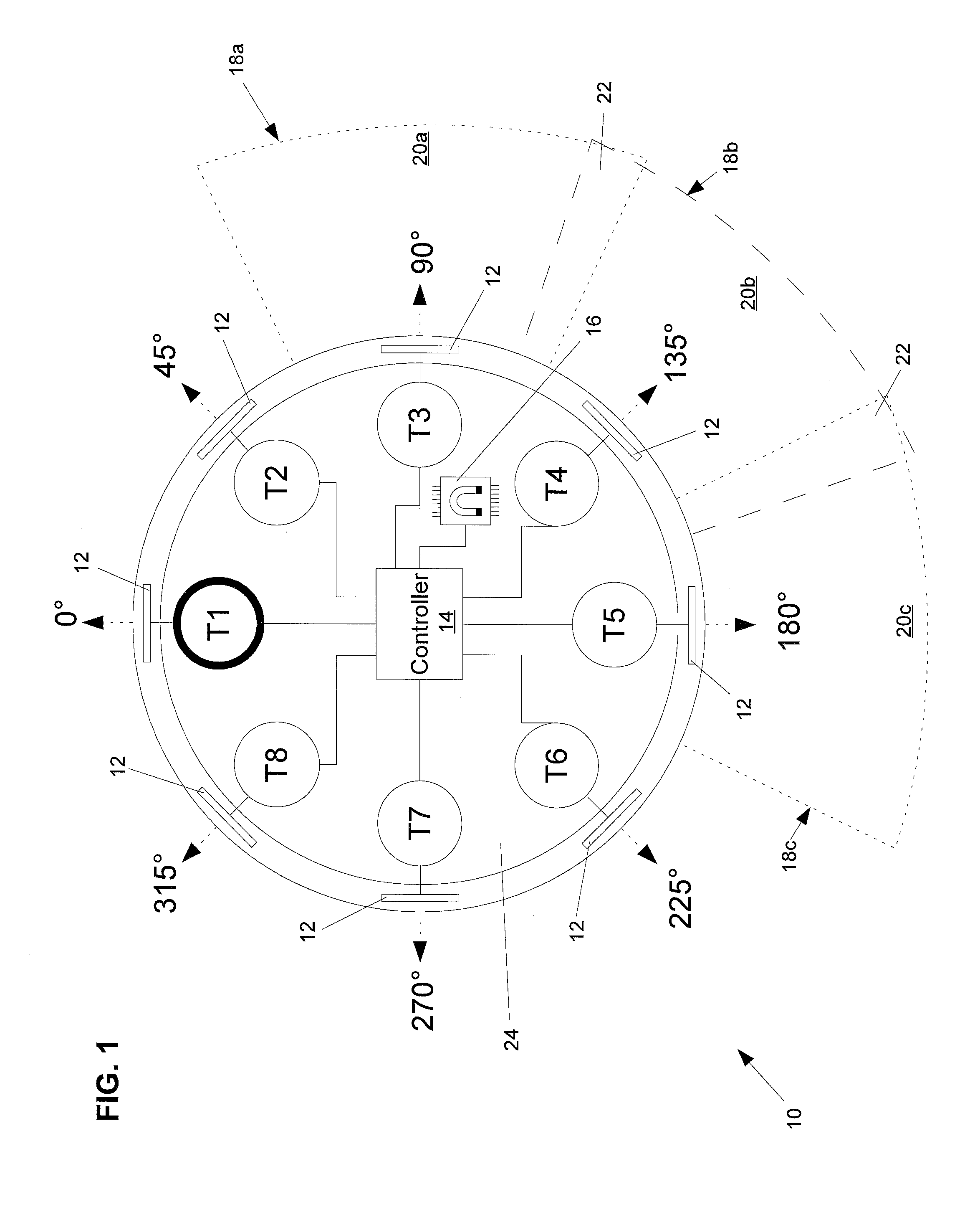 Wireless array device and system for managing wireless arrays having magnetometers