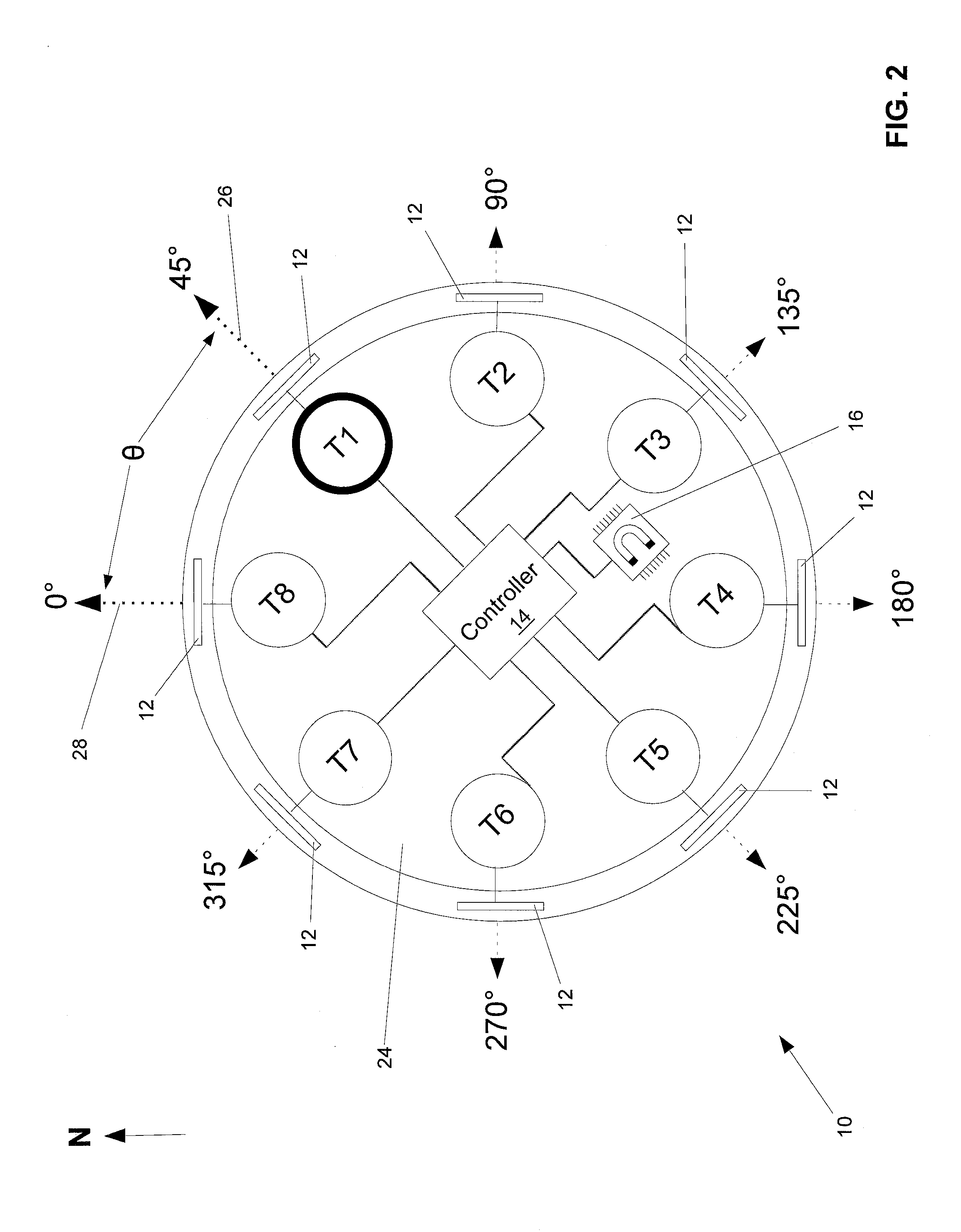 Wireless array device and system for managing wireless arrays having magnetometers