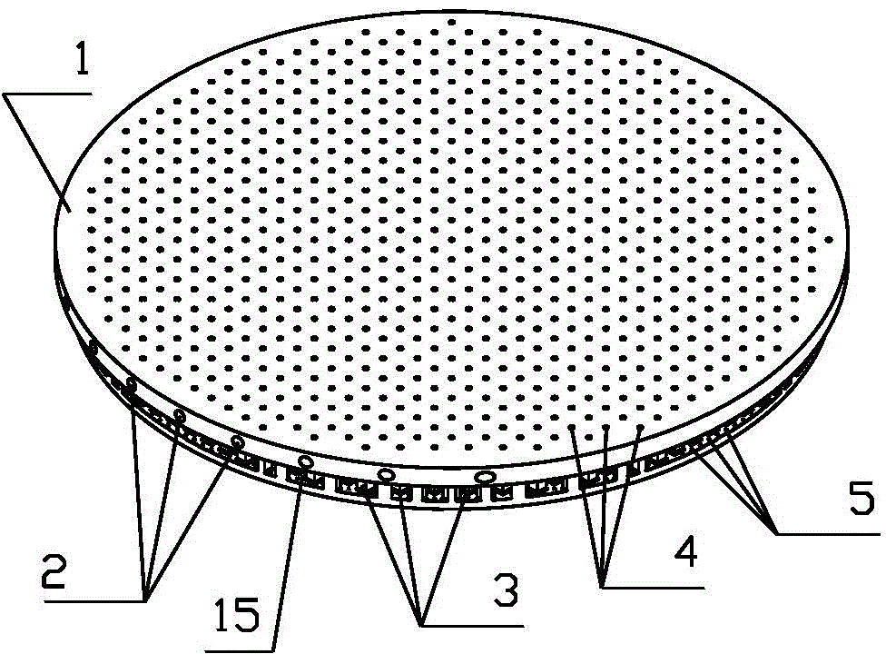 Temperature-controllable double-gas channel spraying plate with uniform gas spraying function