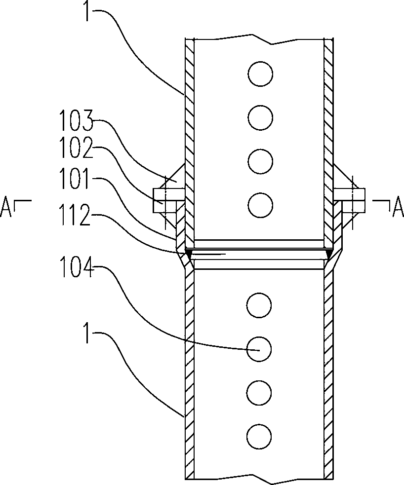 Heavy type prefabricated grouting steel tube compound column and processing method