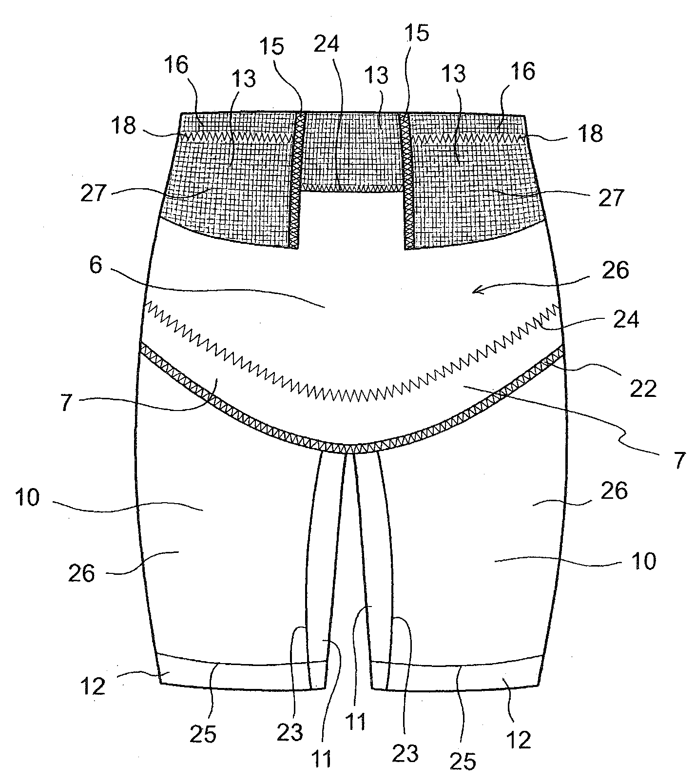 Article of clothing with effects of back pain exercise