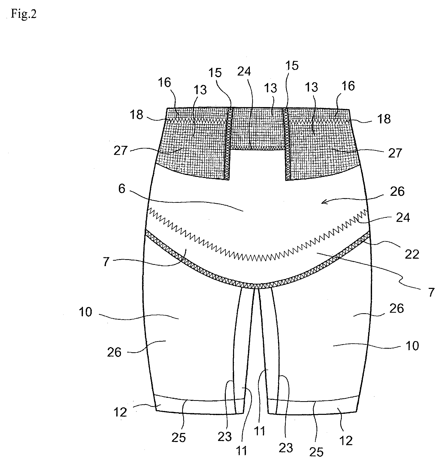 Article of clothing with effects of back pain exercise