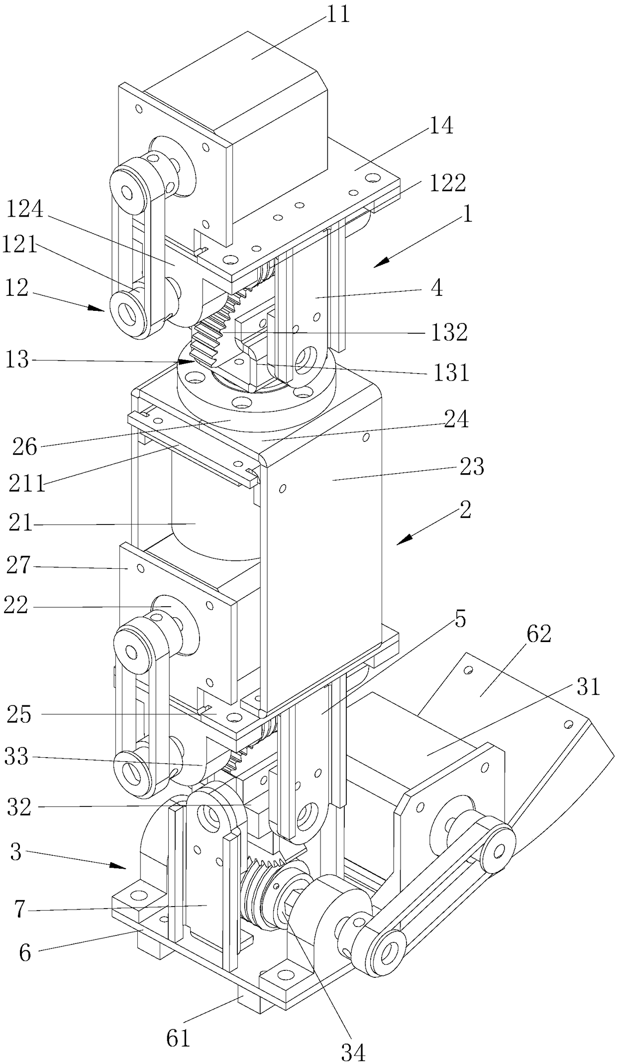 Accurately moving and anti-impact robot leg device