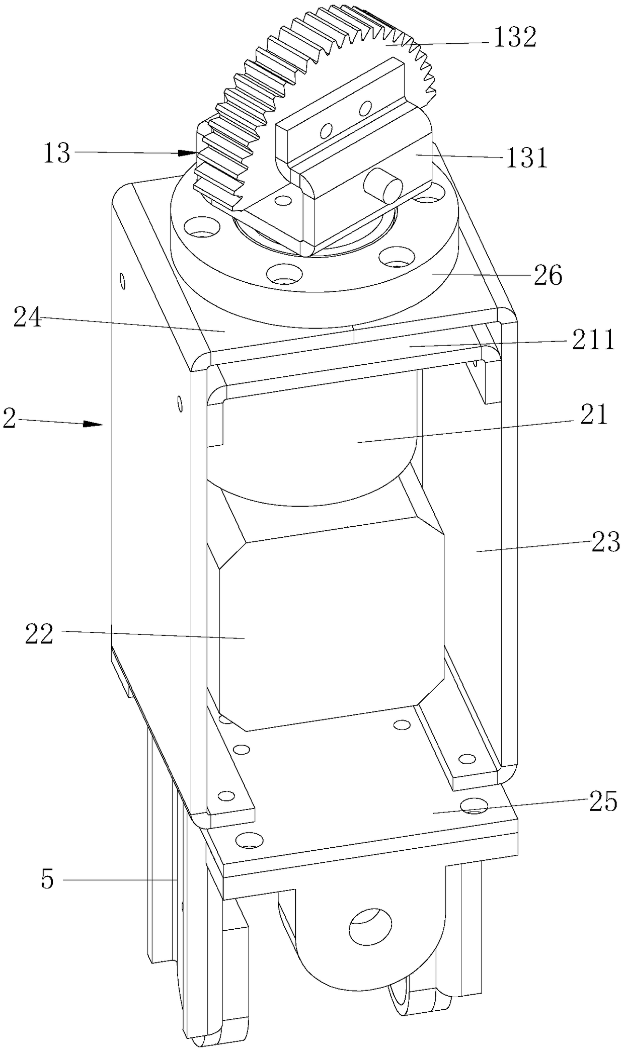 Accurately moving and anti-impact robot leg device