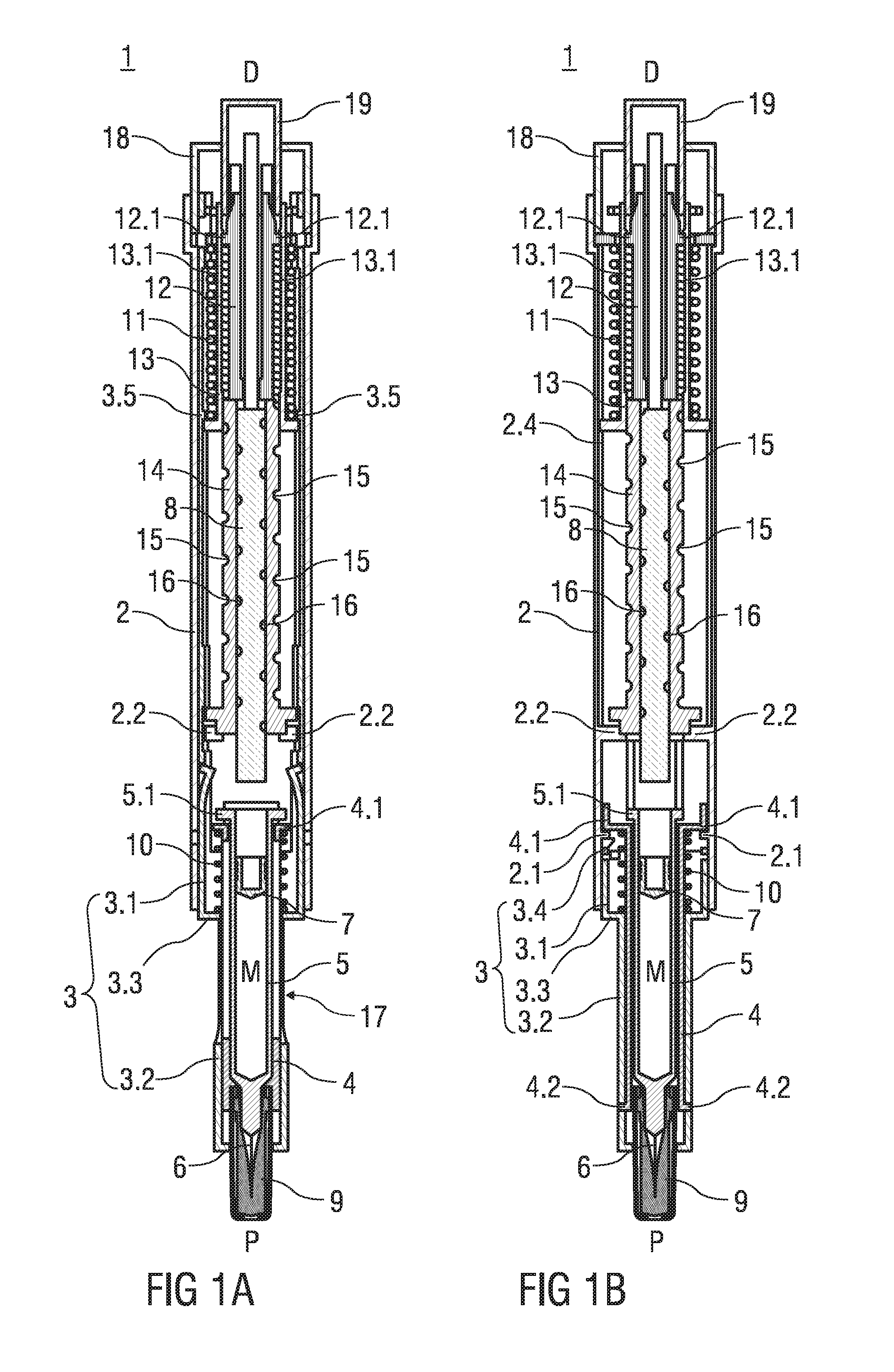 Force transmission arrangement for auto-injector