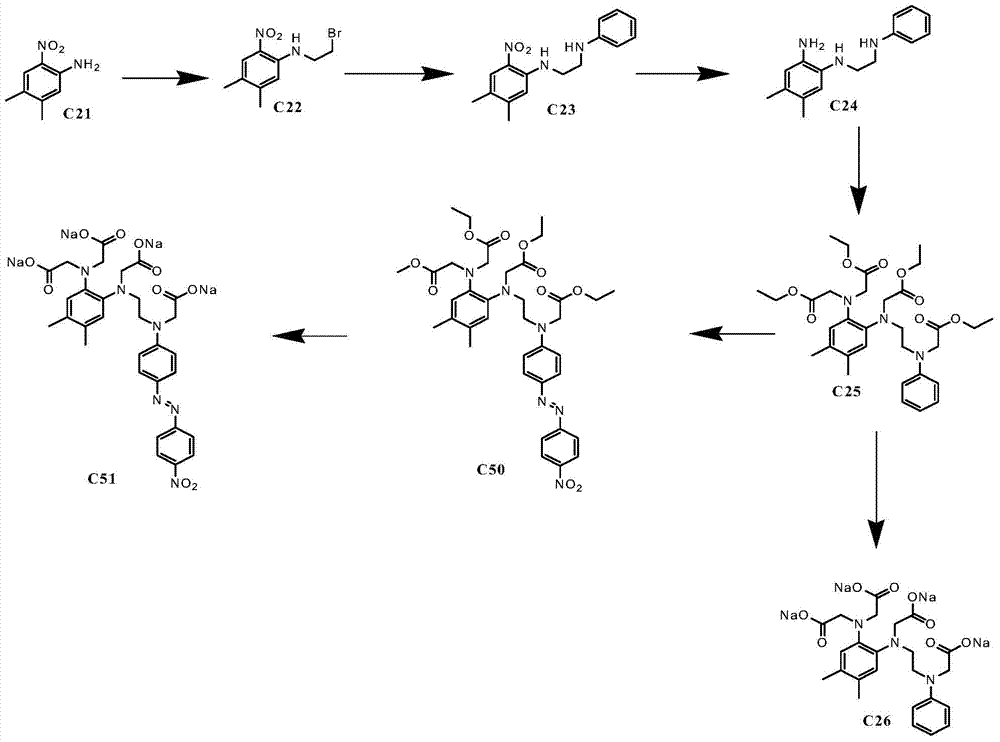 Compound for determining content of metal ions in water environment, and its application