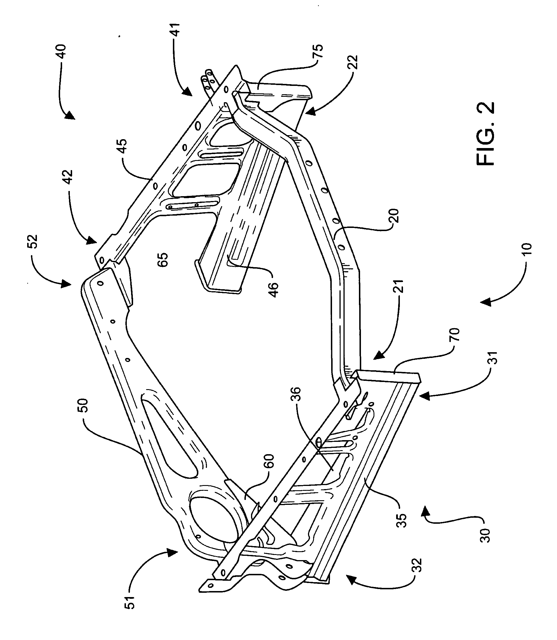 Force redistributing system for a vehicle in the event of a rear impact