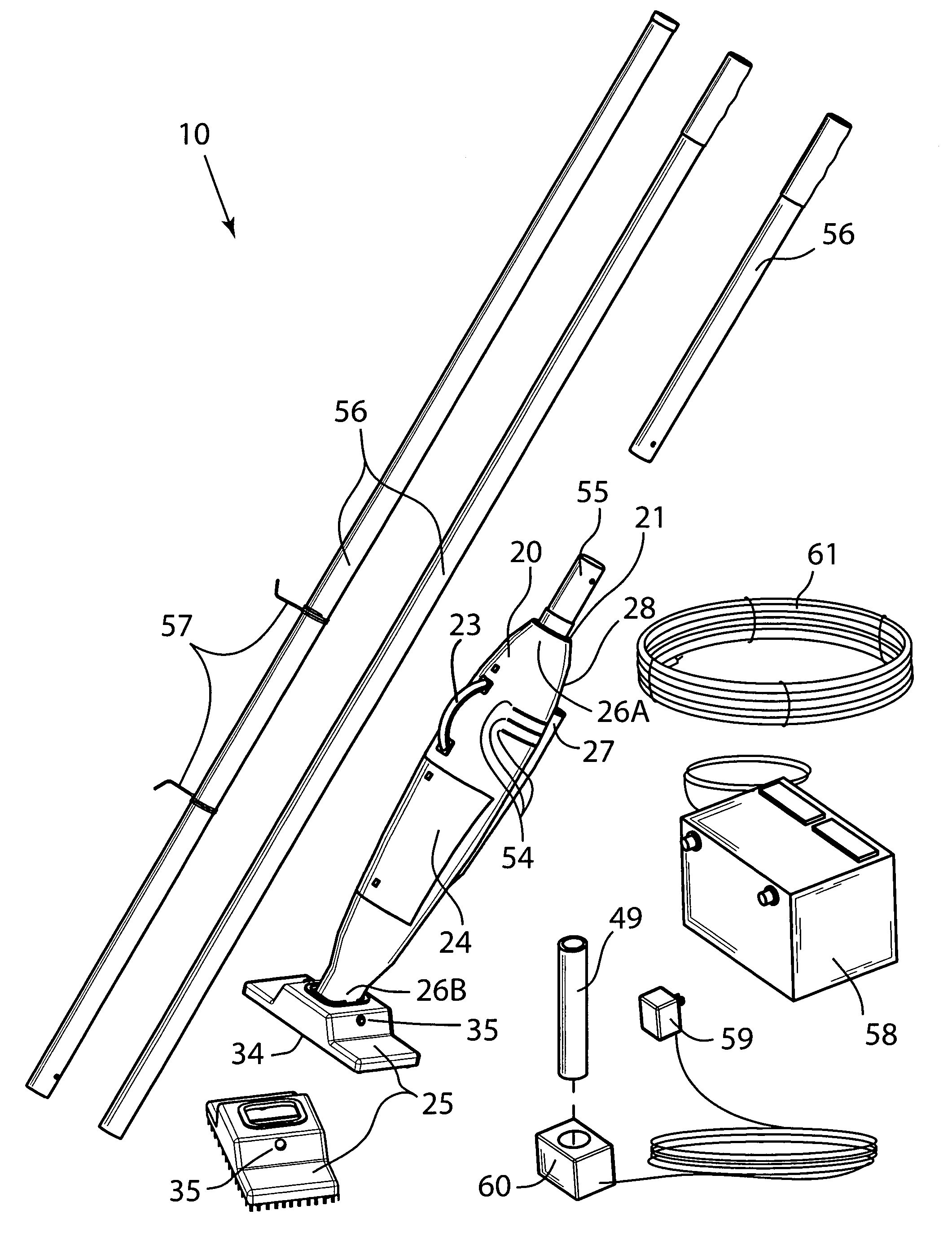 Portable submersible cleaning device