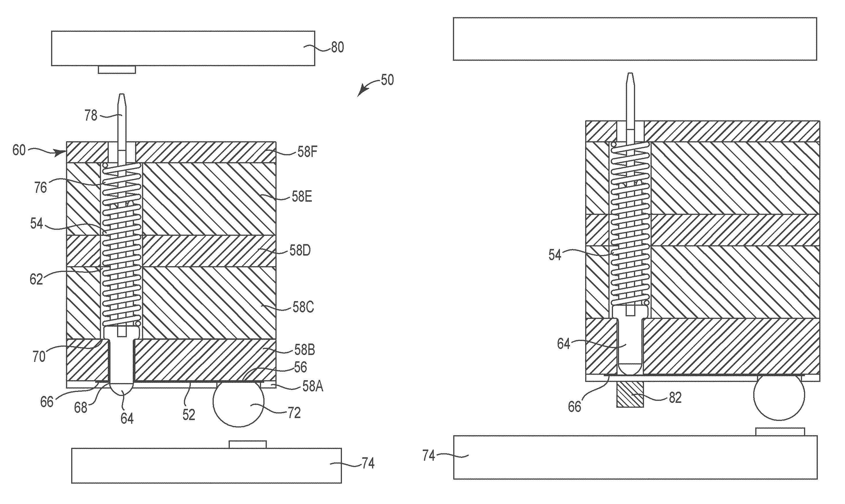 Metalized pad to electrical contact interface