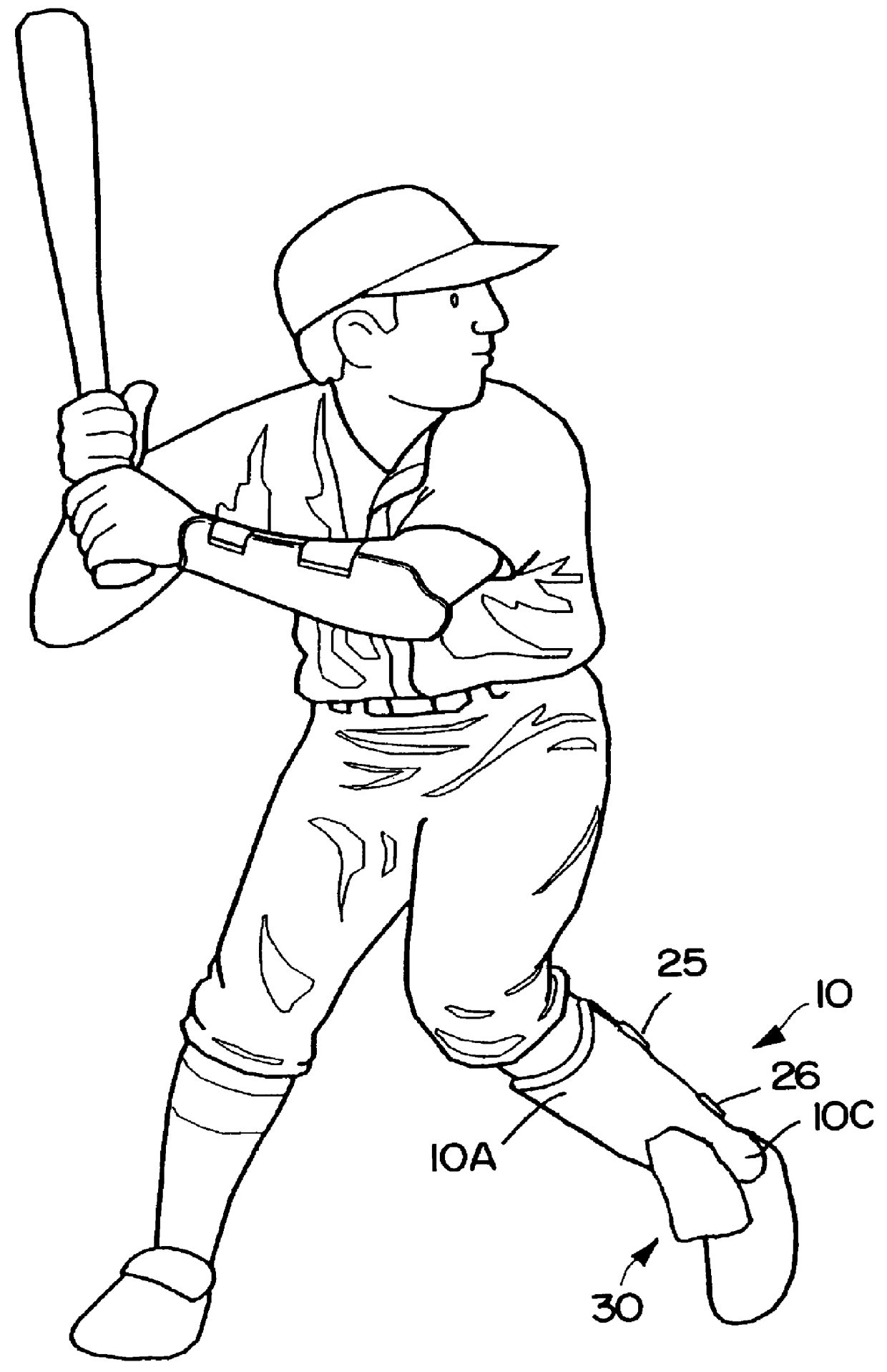 Custom-fitted batter's lower leg protector