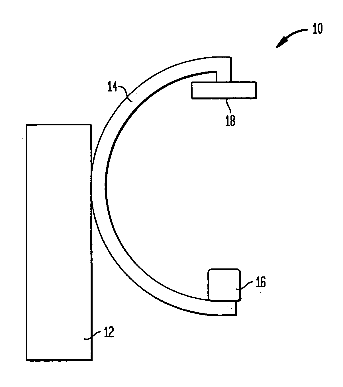 C-arm device with adjustable detector offset for cone beam imaging involving partial circle scan trajectories