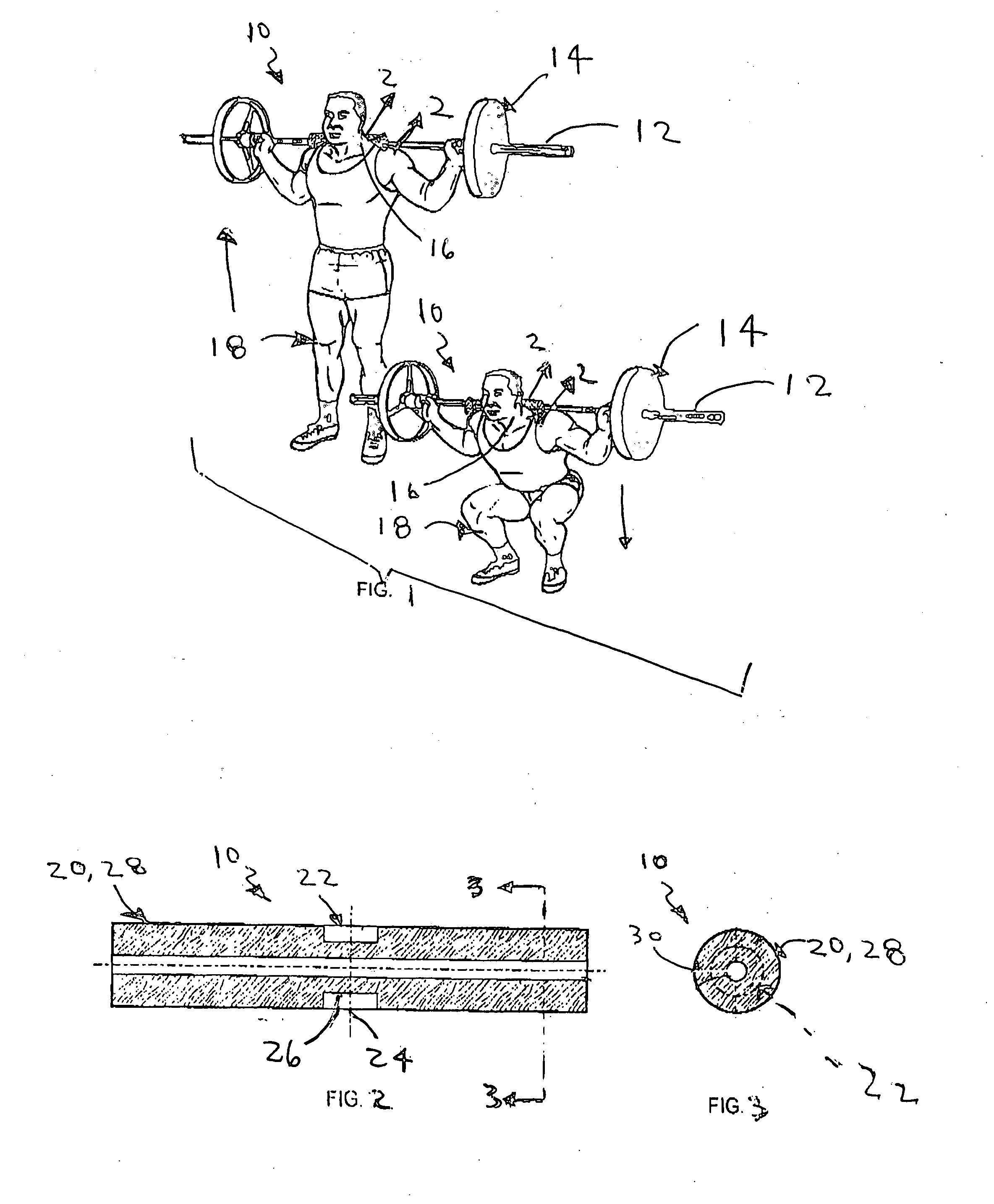 Load-distribution cushion padding for engaging around a bar of a weight-lifting device and for cradling and protecting the cervical spine of a weightlifter by absorbing shock from the bar of the weigh-lifting device while the weight-lifter is doing a squat exercise