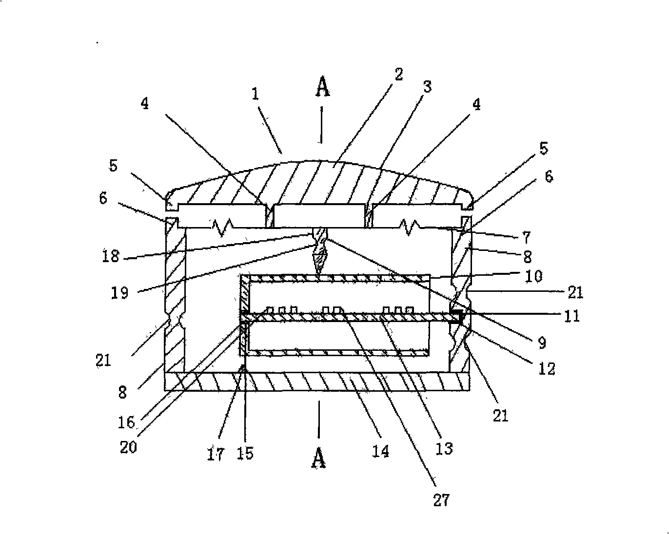 Sonic surface wave pressure sensor using composite mold