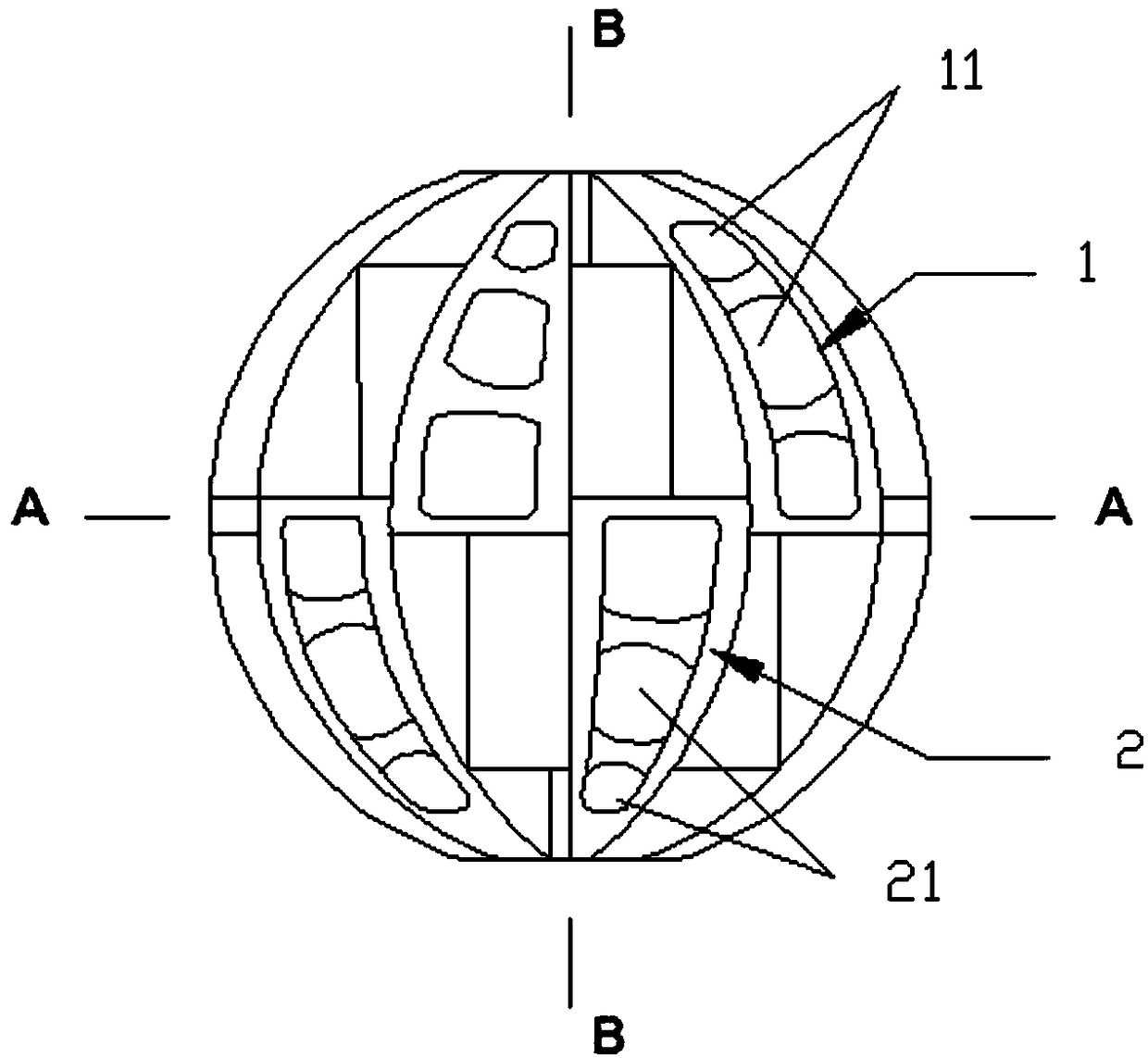 A biofilm packing ball