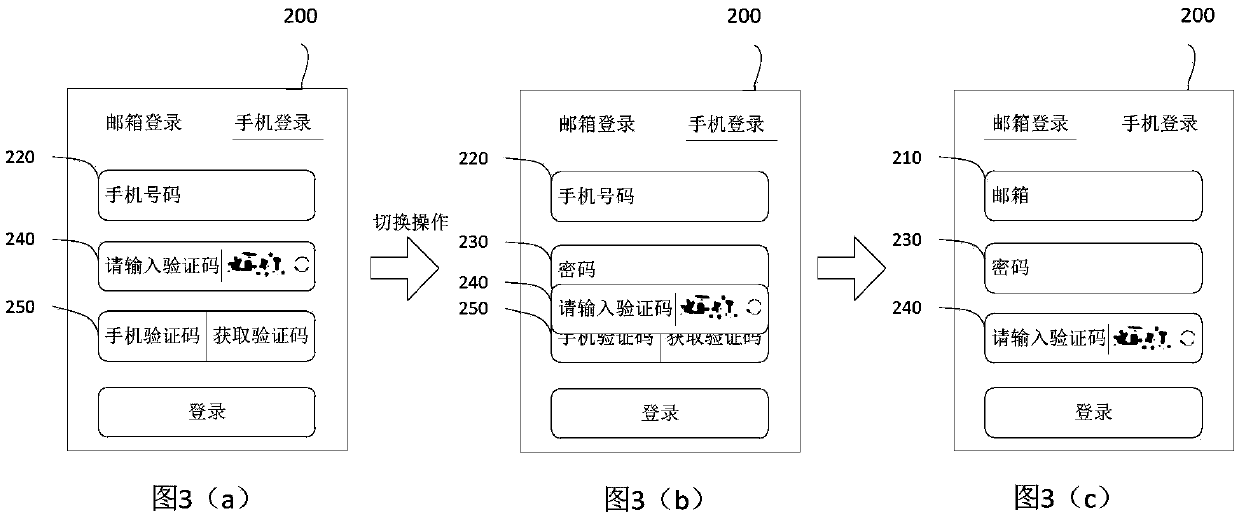 Method, device and system for switching login modes on interface