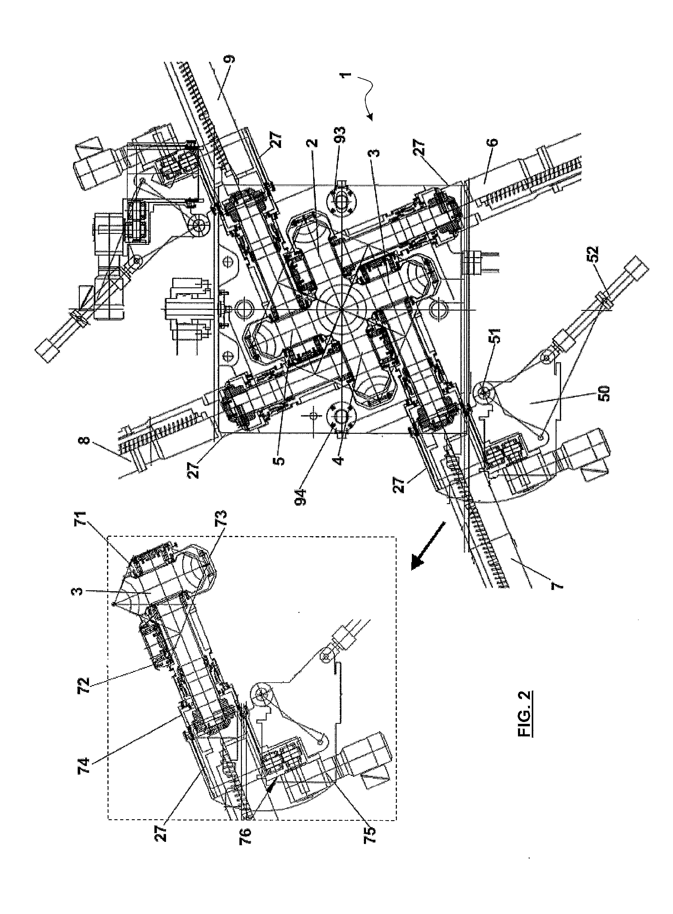 Multi-stand rolling mill of the longitudinal elongator kind for rod-shaped bodies, comprising four-rolls stands, and method for substituting the stands