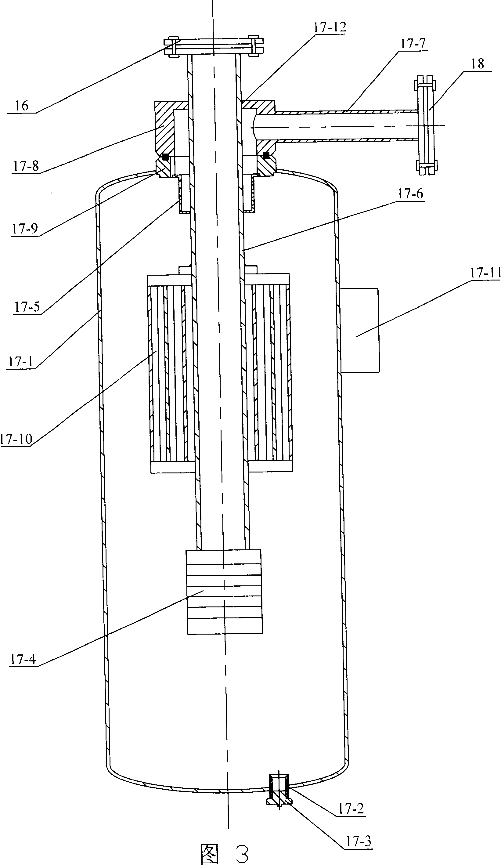 Power generator internal cooling water oxygen removal or electrolemma microalkalination treatment device and its treatment method