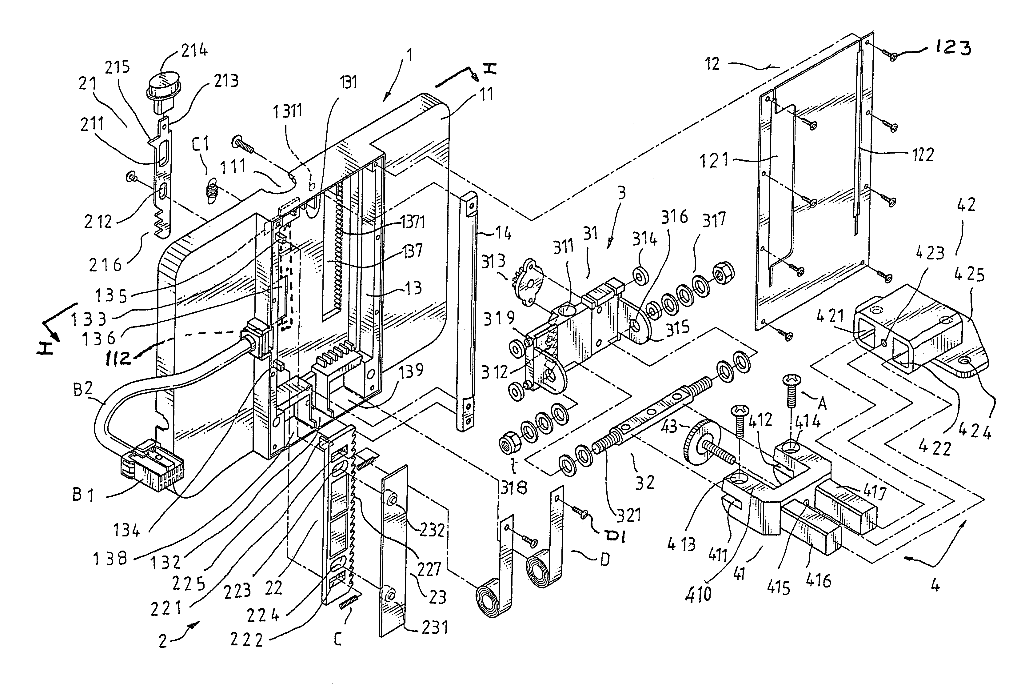 Structure for an adjustable support of monitor