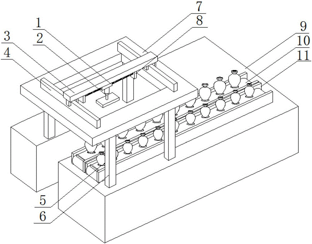 Automatic ceramic wine bottle sorting and conveying device