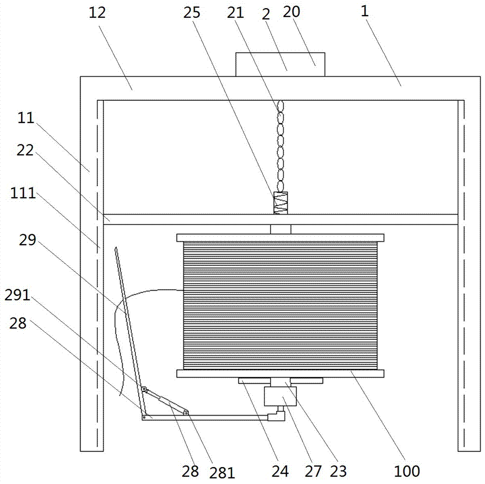 Storage automatic cable unwinding frame