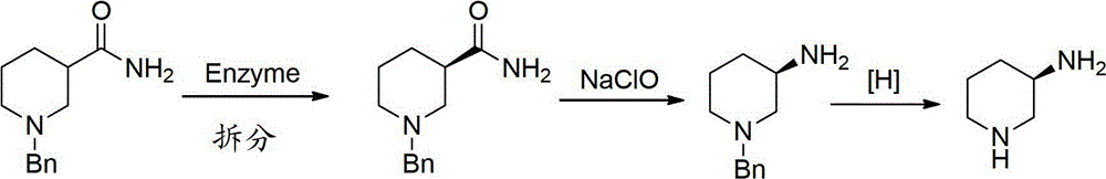 Asymmetric syntheses method and correlated intermediate of (R)-3-aminopiperidine (I)