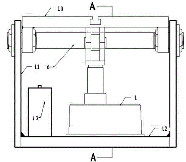 Arbitrary dip angle jointed rock sample coring chassis adjusting device