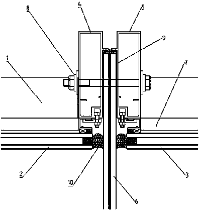 Ornamental glass rib external cantilevering technology of frame-hidden-type glass curtain wall