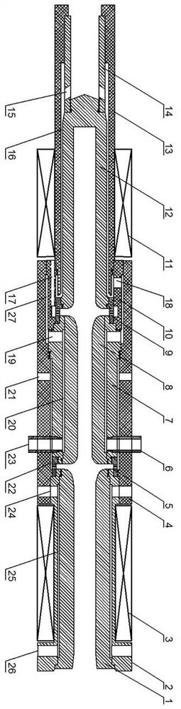 Plasma generator with middle section structure