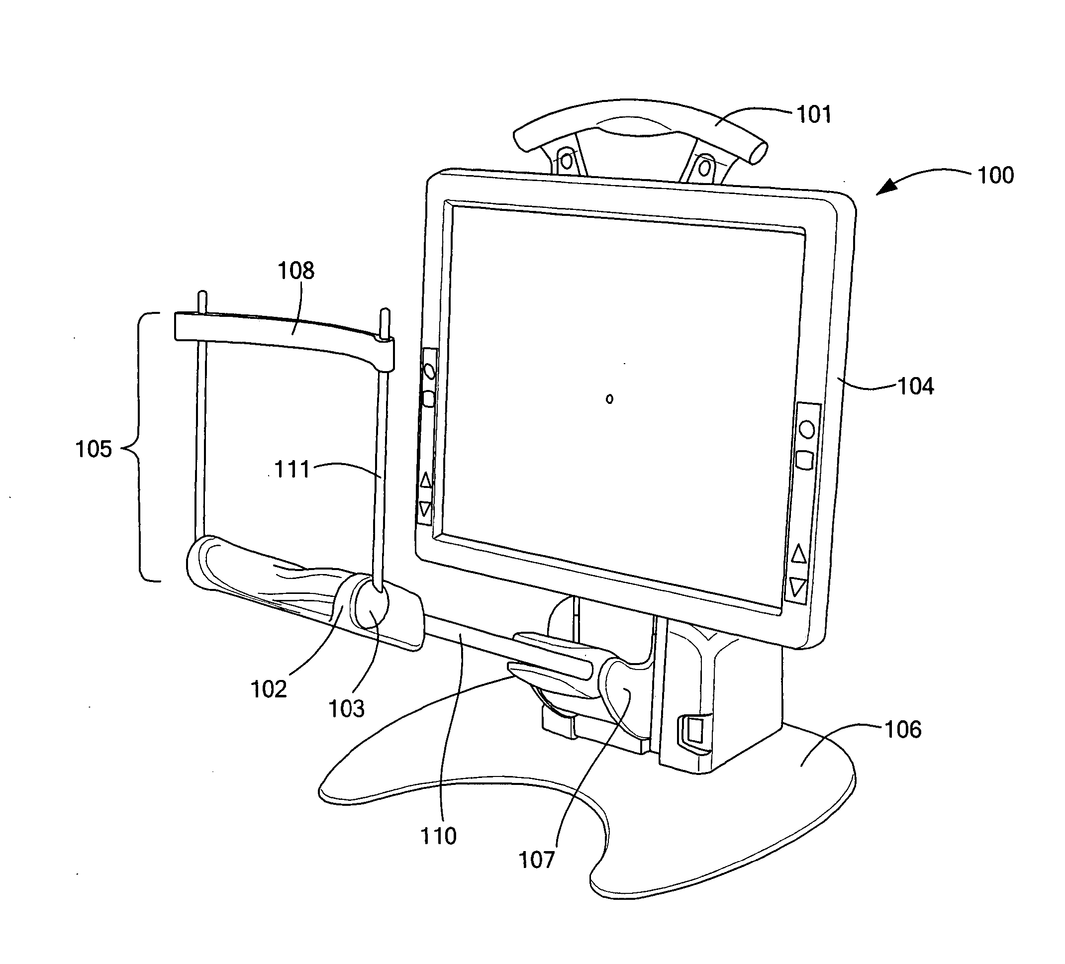 Adjustable device for vision testing and therapy