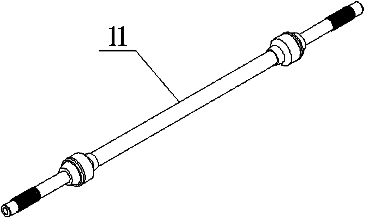 A method and device for measuring the length of an automobile transmission shaft under constant pressure