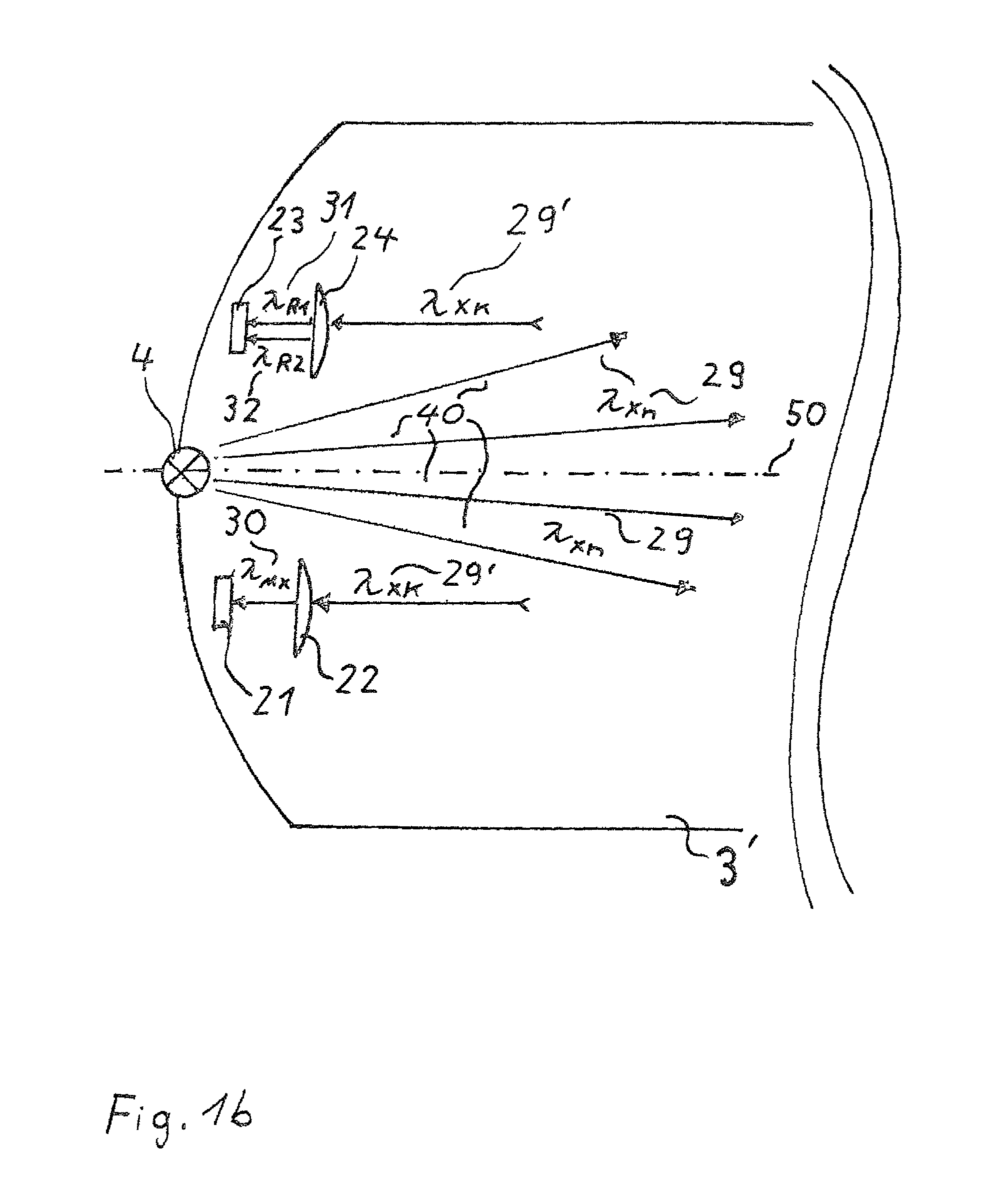 Device with a measurement arrangement for optical measurement of gases and gas mixtures, with compensation of environmental effects