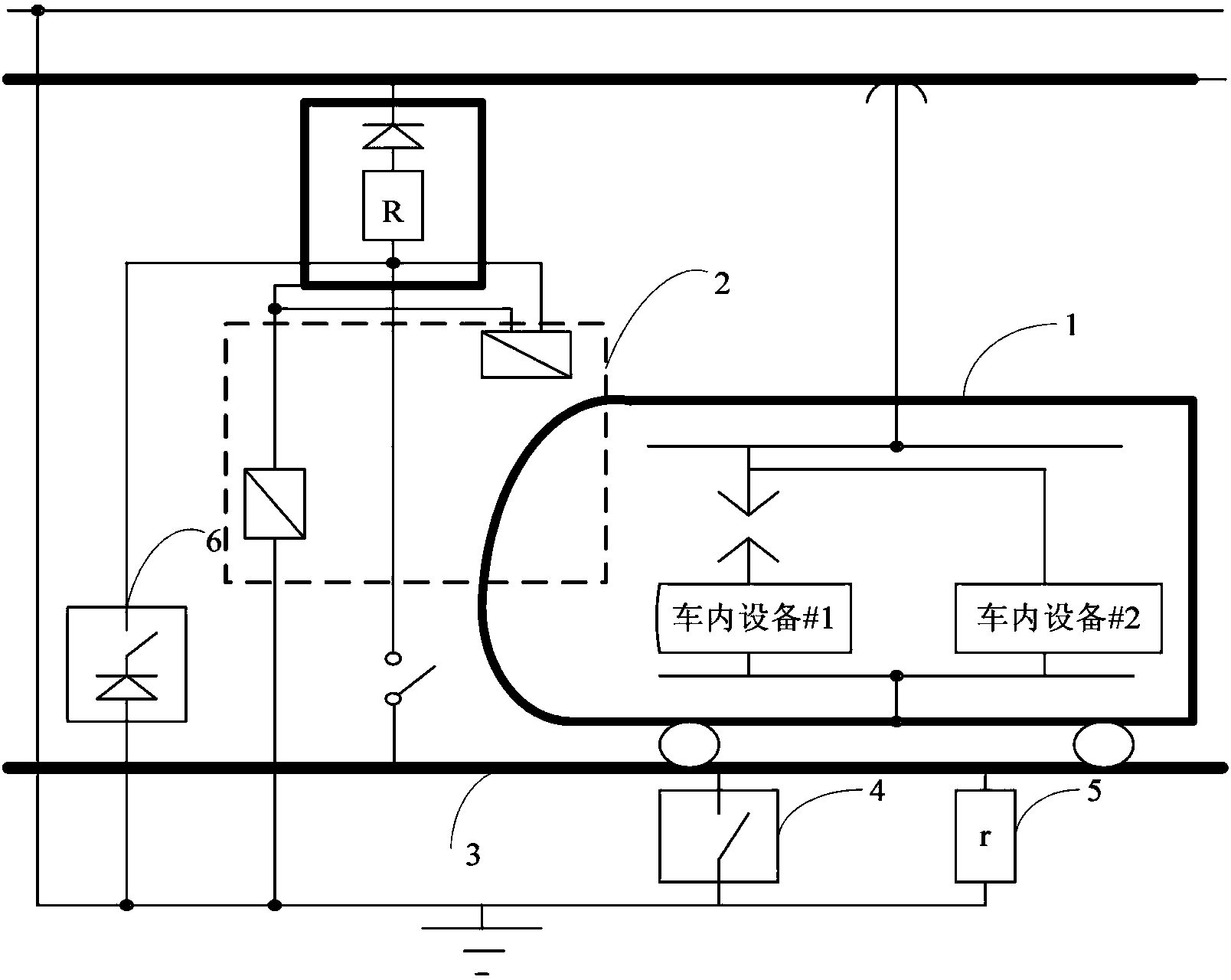 Integrated grounding system for medium-and-low-speed maglev train