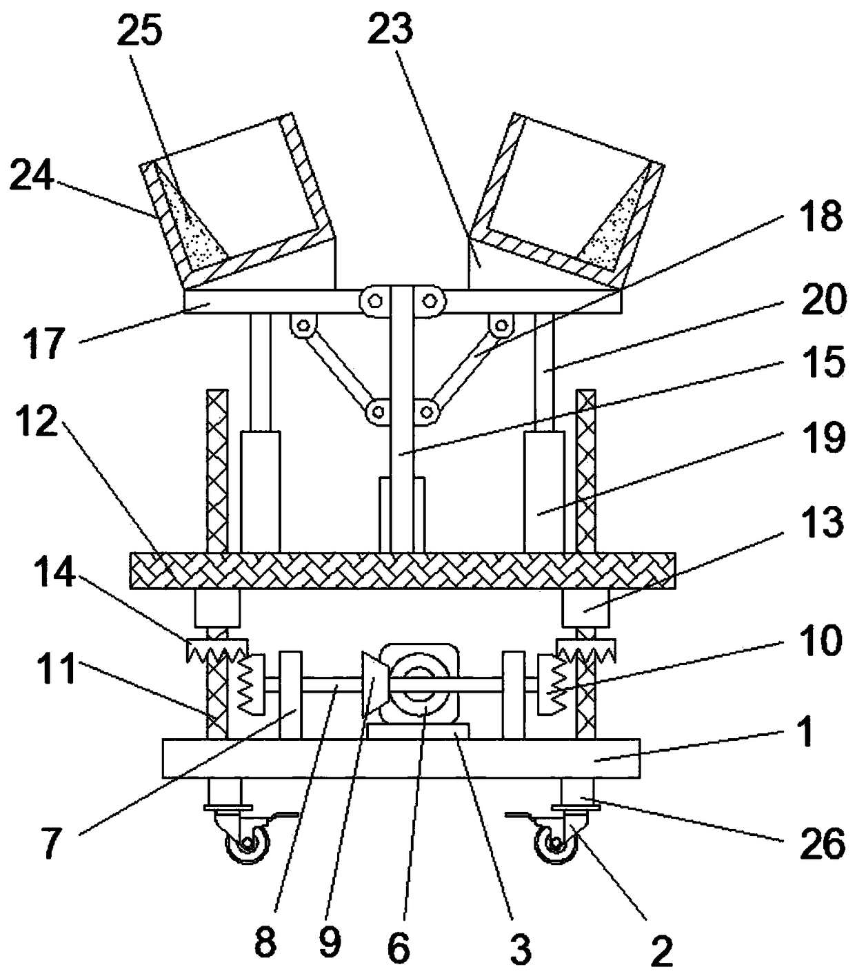 Grain elevator capable of automatically pouring grains