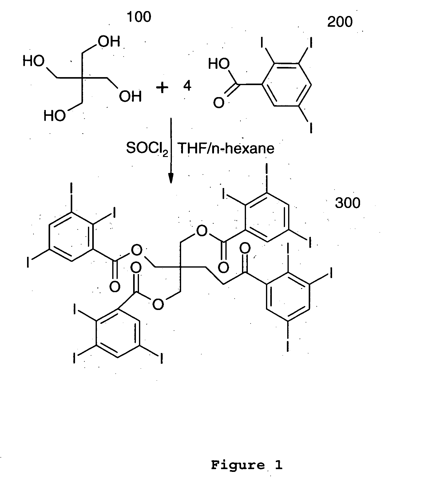 Dendritic and star-shaped contrast agents for medical devices and bioabsorbable radiopaque bulk material and method for producing same