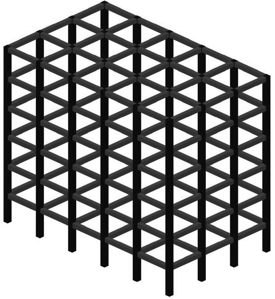 Building assembled with prefabricated space frame substructures and construction method thereof