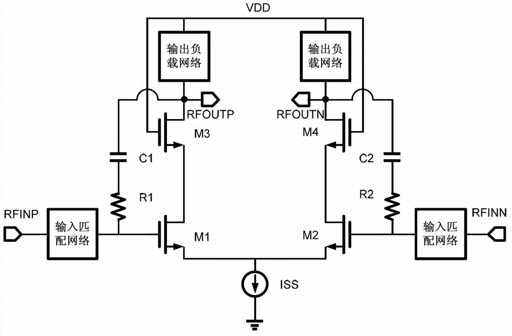 Parallel-resistance feedback differential low-noise amplifier