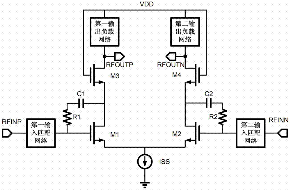 Parallel-resistance feedback differential low-noise amplifier