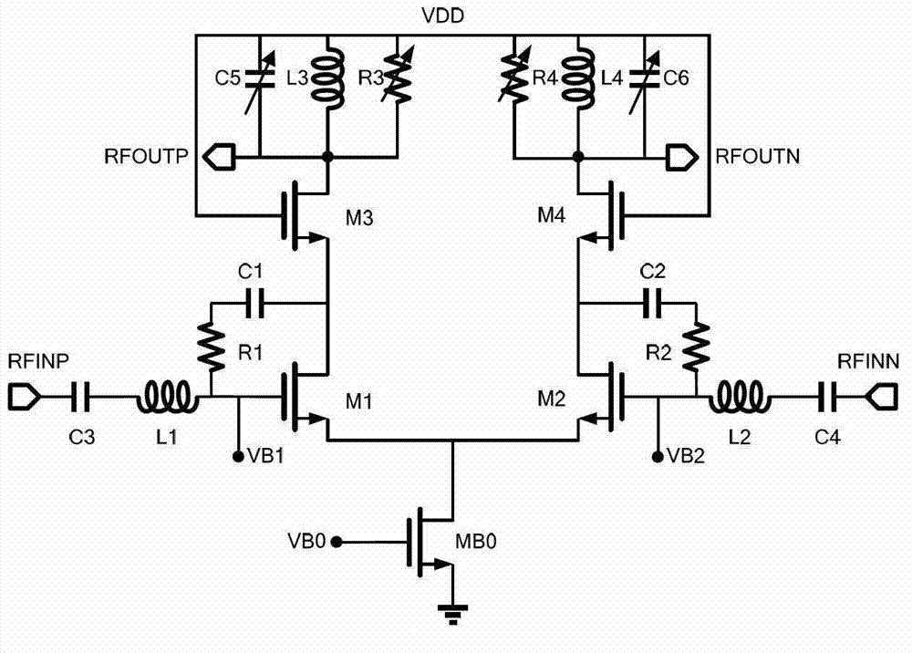 Parallel-resistance feedback differential low-noise amplifier