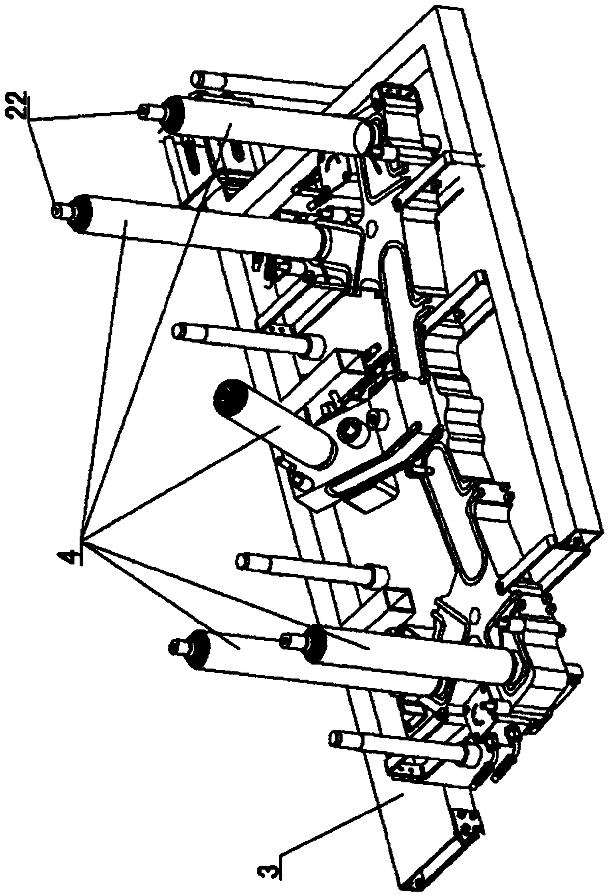 Splicing type combination demolding mechanism for front grill mold of automobile