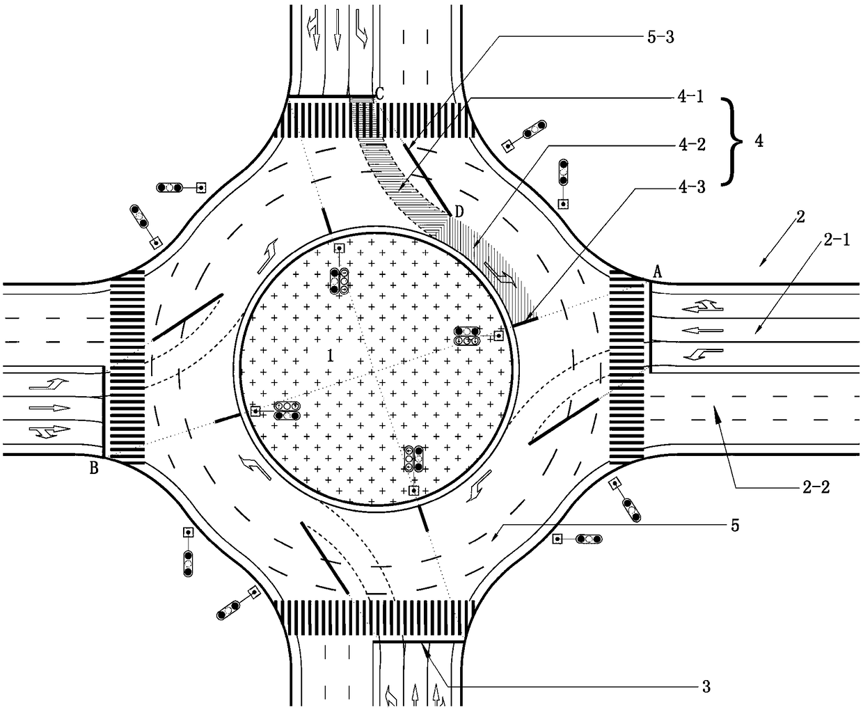 Vehicle passage system for roundabout, and passage control method thereof