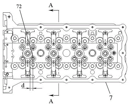 A checker for detecting the avoidance plane of the rocker arm movement of the special-shaped cavity of the cylinder head